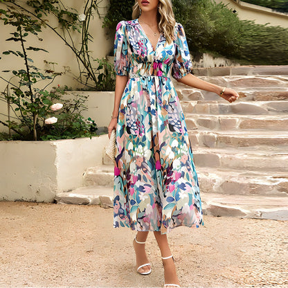 Sasha™ Elegant V-Neck Dress