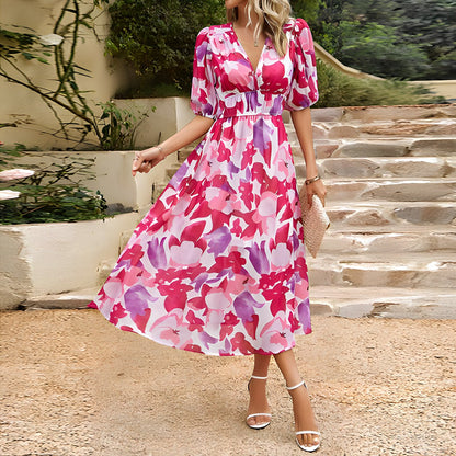 Sasha™ Elegant V-Neck Dress