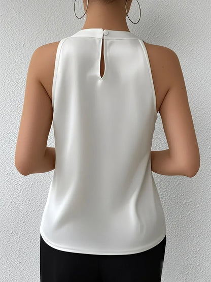 Miranda™ | Elegant Satin Blouse with Exposed Shoulders