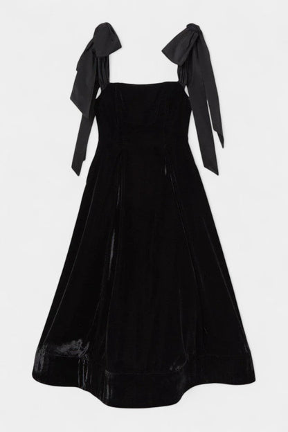 Ajla | Strapless Velvet Bow Midi Dress