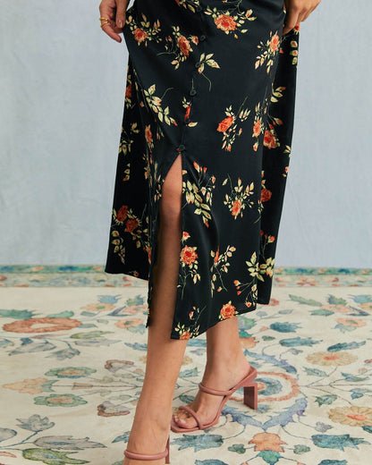 Alexia | V Neck Floral Short Sleeve Maxi Dress