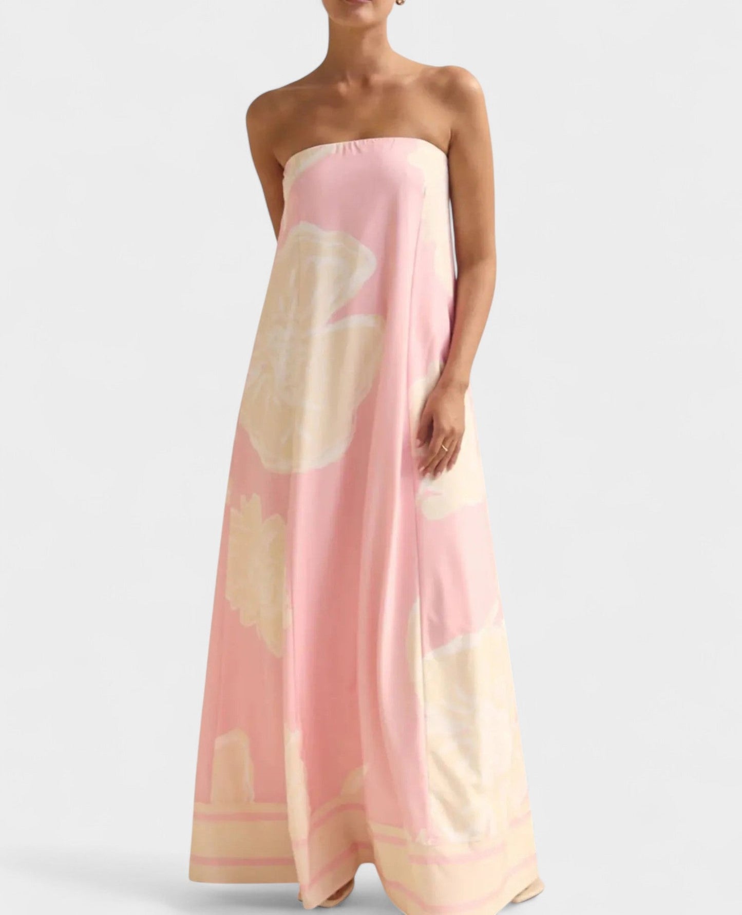 Aria | Geometric Off-Shoulder Maxi Dress