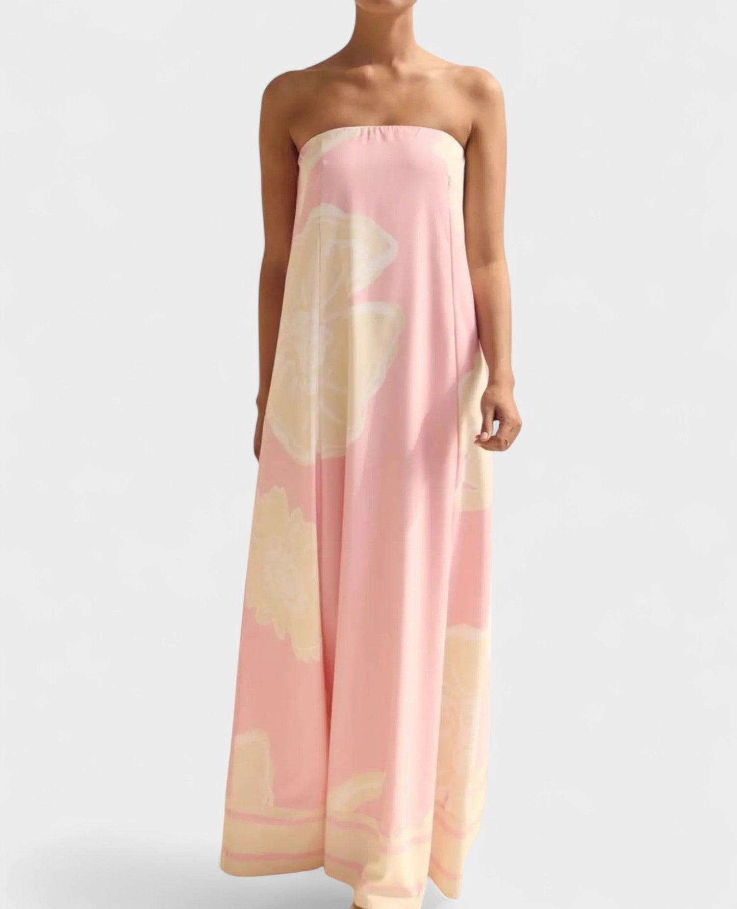 Aria | Geometric Off-Shoulder Maxi Dress