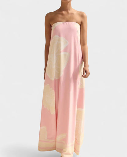 Aria | Geometric Off-Shoulder Maxi Dress