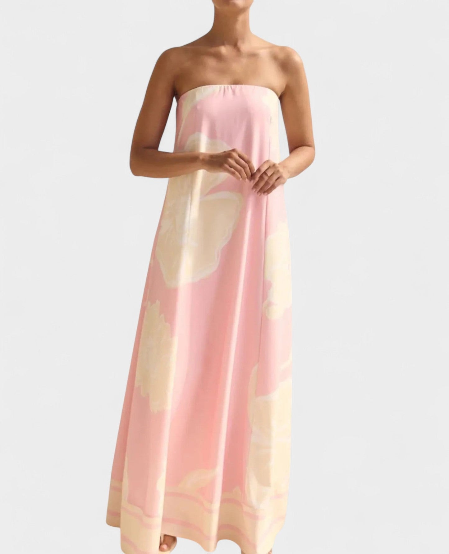 Aria | Geometric Off-Shoulder Maxi Dress