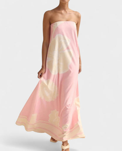 Aria | Geometric Off-Shoulder Maxi Dress