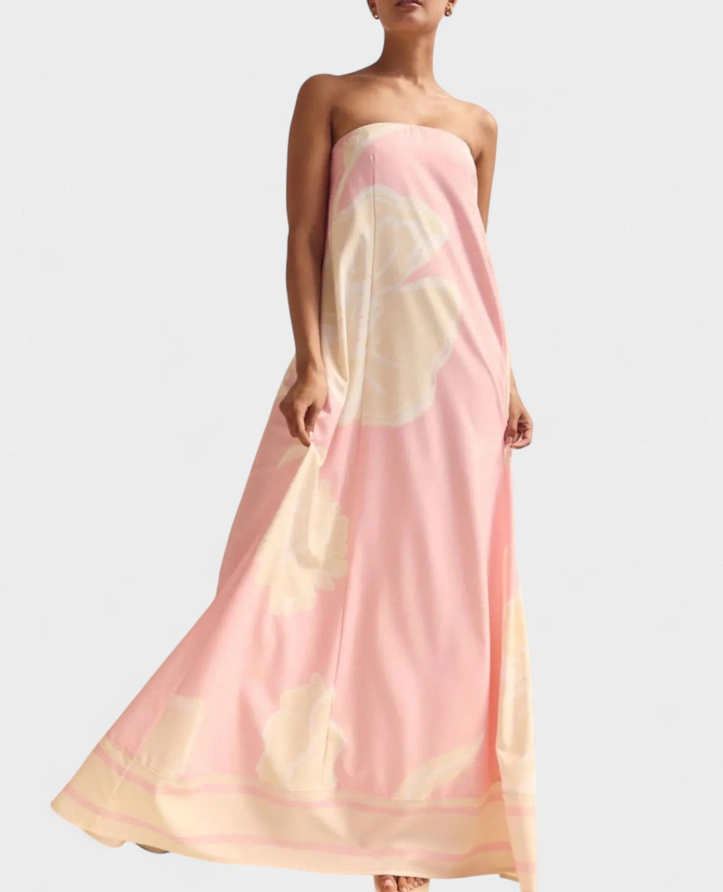 Aria | Geometric Off-Shoulder Maxi Dress