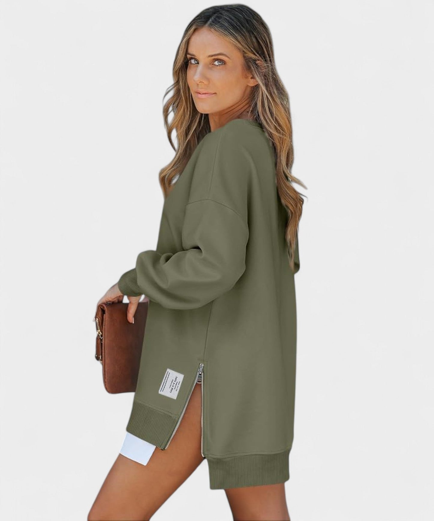 Aria | Oversized Zip-Slit Sweatshirt