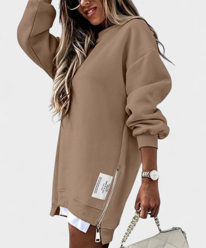 Aria | Oversized Zip-Slit Sweatshirt