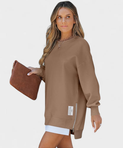 Aria | Oversized Zip-Slit Sweatshirt