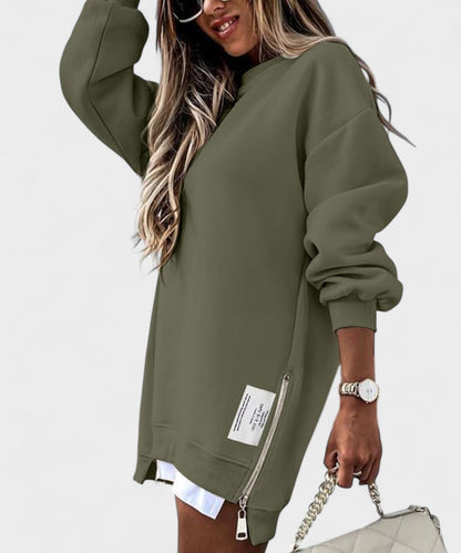 Aria | Oversized Zip-Slit Sweatshirt