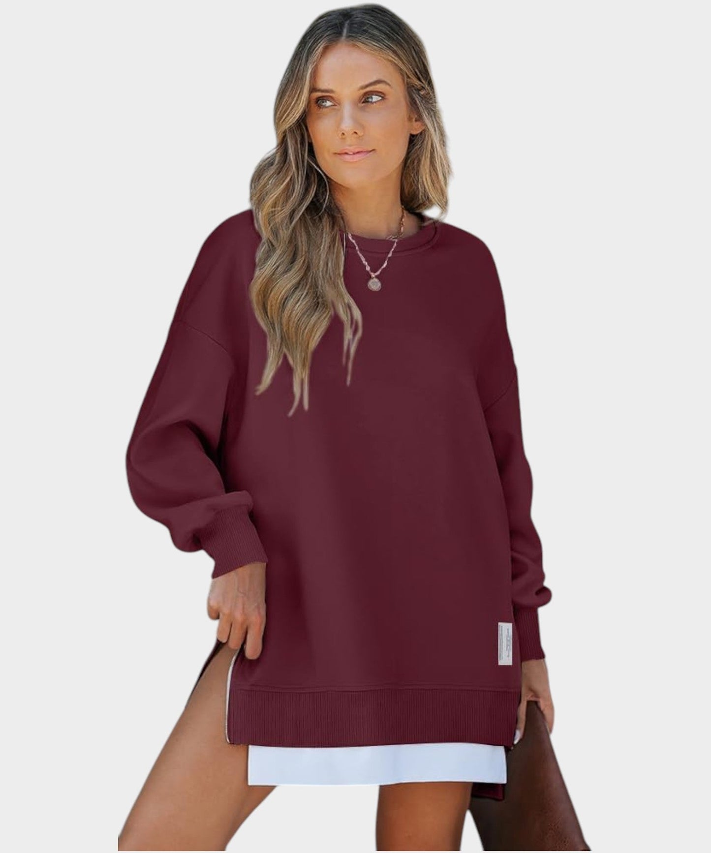 Aria | Oversized Zip-Slit Sweatshirt