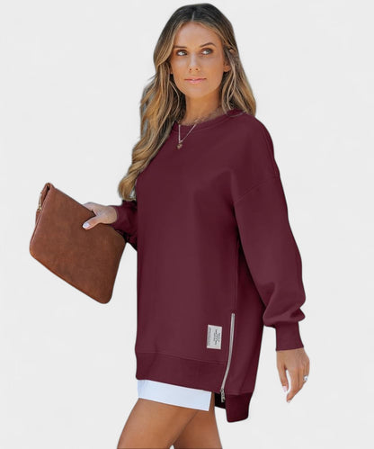 Aria | Oversized Zip-Slit Sweatshirt