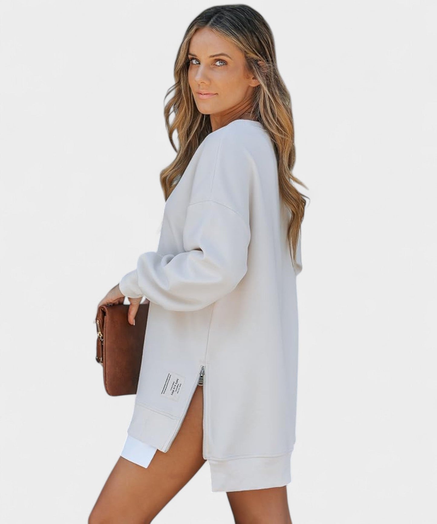 Aria | Oversized Zip-Slit Sweatshirt