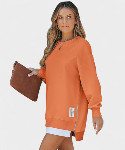 Aria | Oversized Zip-Slit Sweatshirt