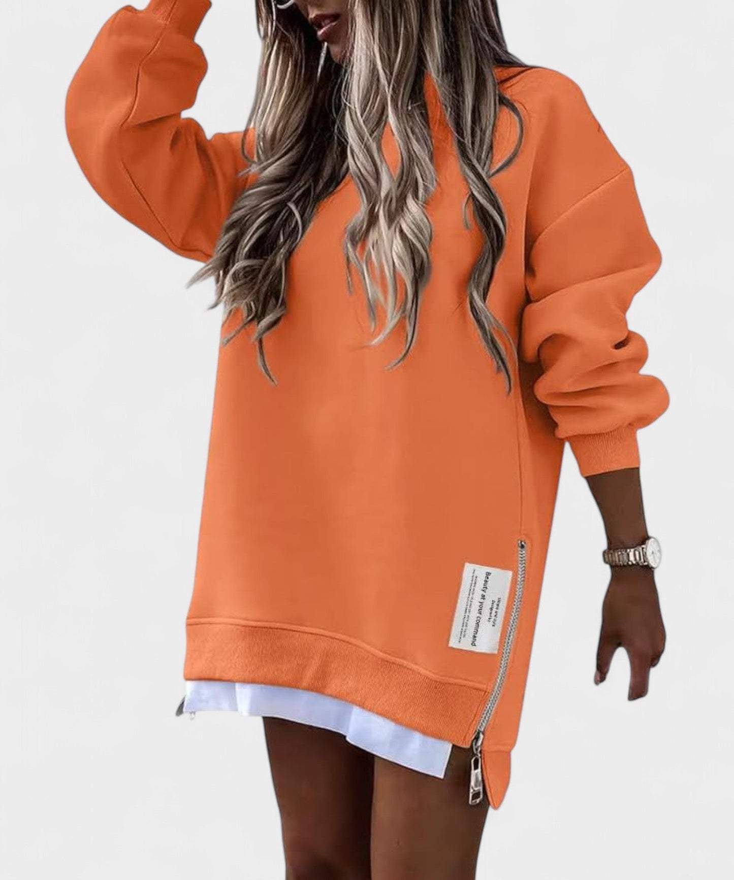 Aria | Oversized Zip-Slit Sweatshirt