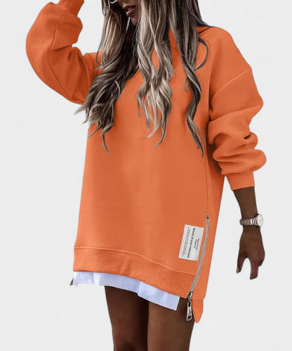 Aria | Oversized Zip-Slit Sweatshirt