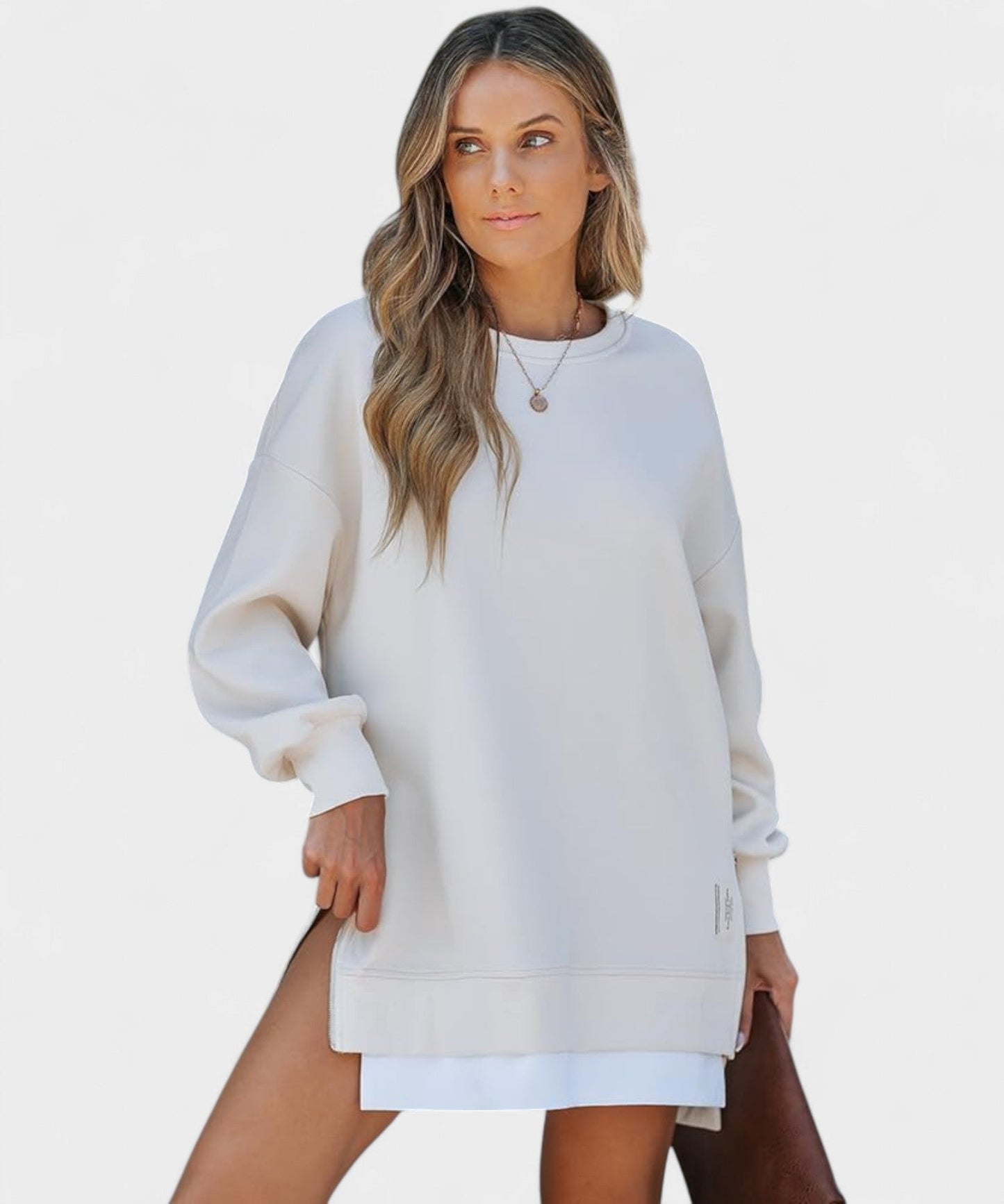 Aria | Oversized Zip-Slit Sweatshirt