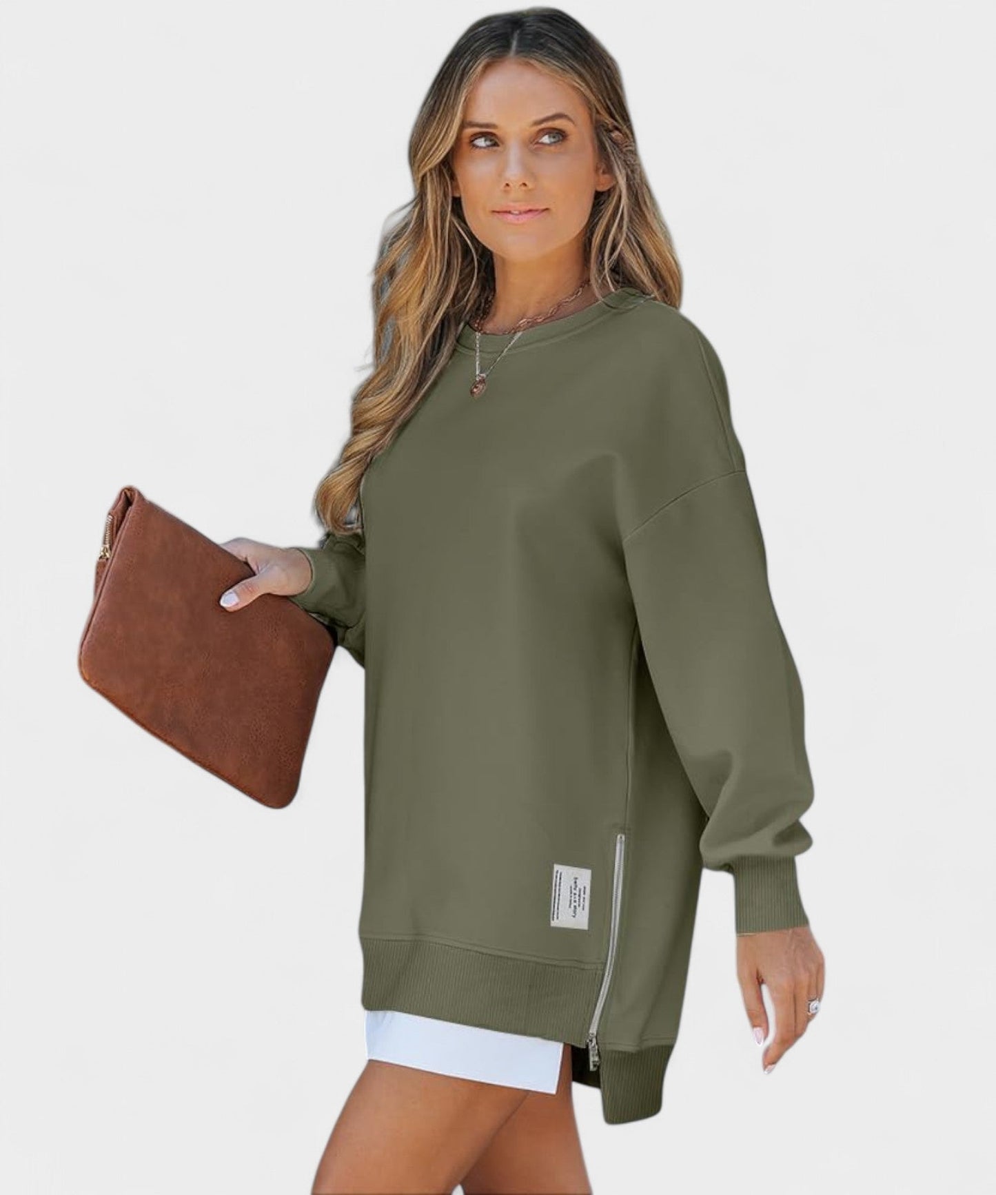 Aria | Oversized Zip-Slit Sweatshirt