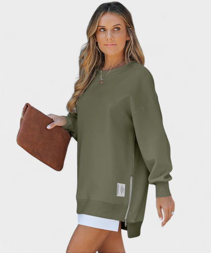 Aria | Oversized Zip-Slit Sweatshirt