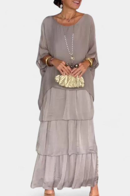 Caroline | Tiered Batwing Maxi Dress