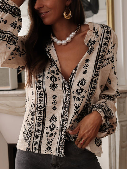 Chic Lantern Sleeve Blouse Top