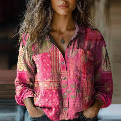 Nives™ Printed Vintage Blouse