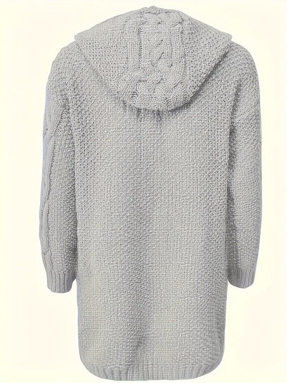 Ava™ Button-Up Hooded Cardigan