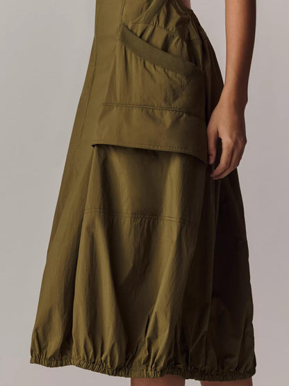 Elara | Bubble-Hem Midi Dress