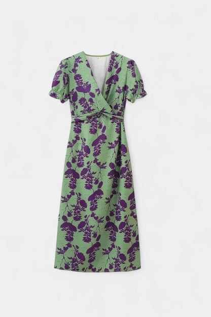 Elara | Knotted Floral Elegance Dress