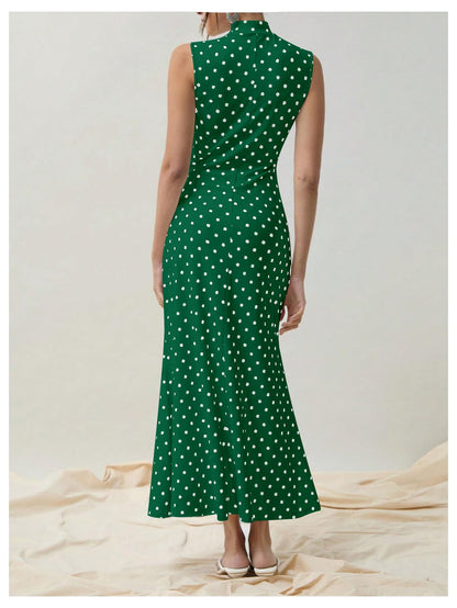 Elena | Vintage Polka Dot Maxi Dress