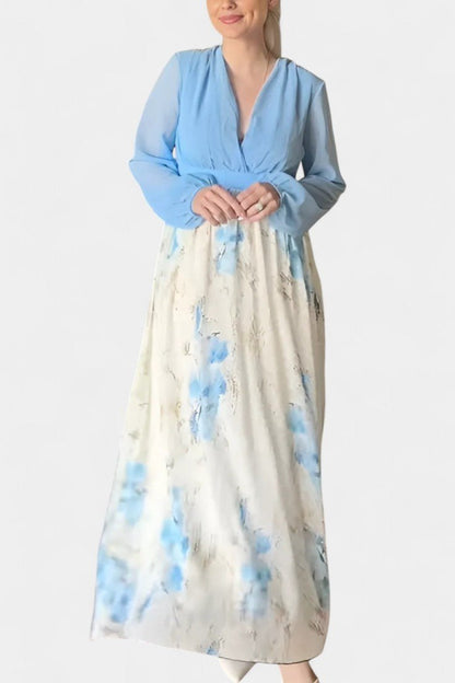 Eliane | Stunning Floral Print V-Neck Maxi Dress