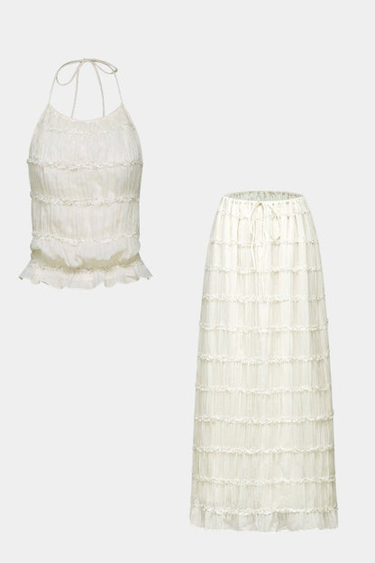 Eugenie | Pleated Top & Skirt Matching Set