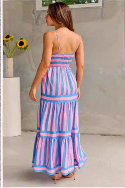 Mia | Striped Maxi Dress with Straps and Pockets