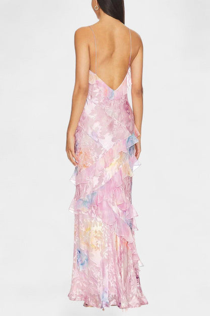 Fawn | Floral Ruffle Maxi Dress
