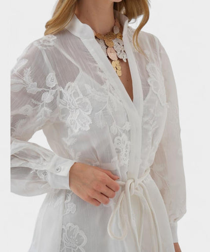 Isabella | Fantasy Jacquard Button Dress