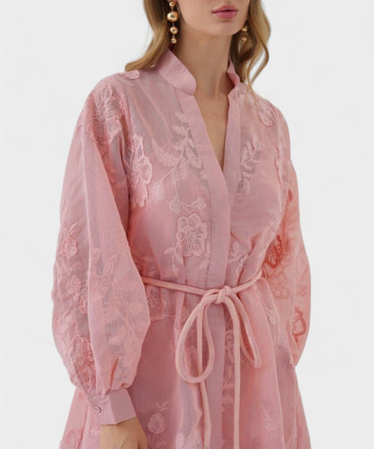 Isabella | Fantasy Jacquard Button Dress