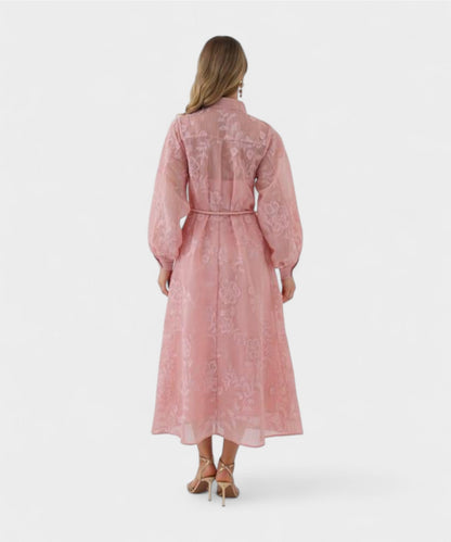 Isabella | Fantasy Jacquard Button Dress