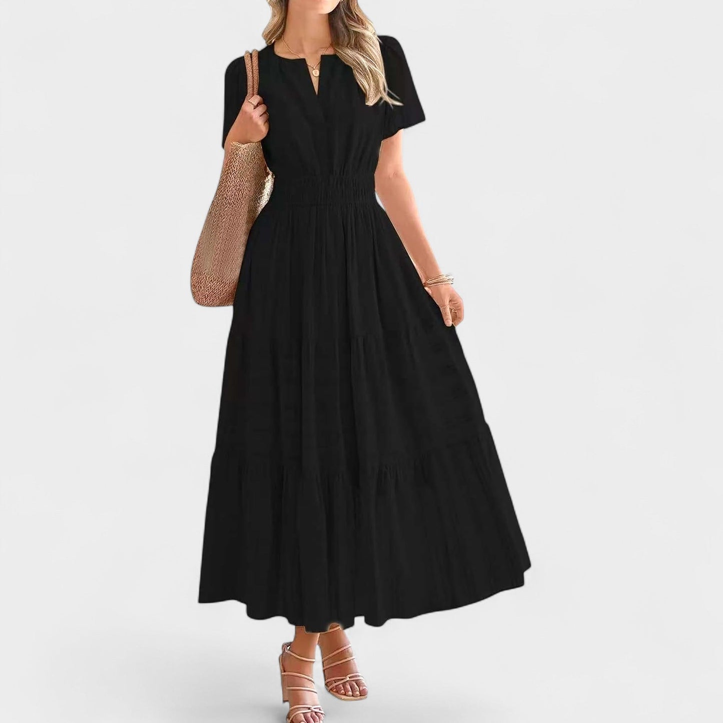 Isla | Tiered V-Neck Maxi Dress