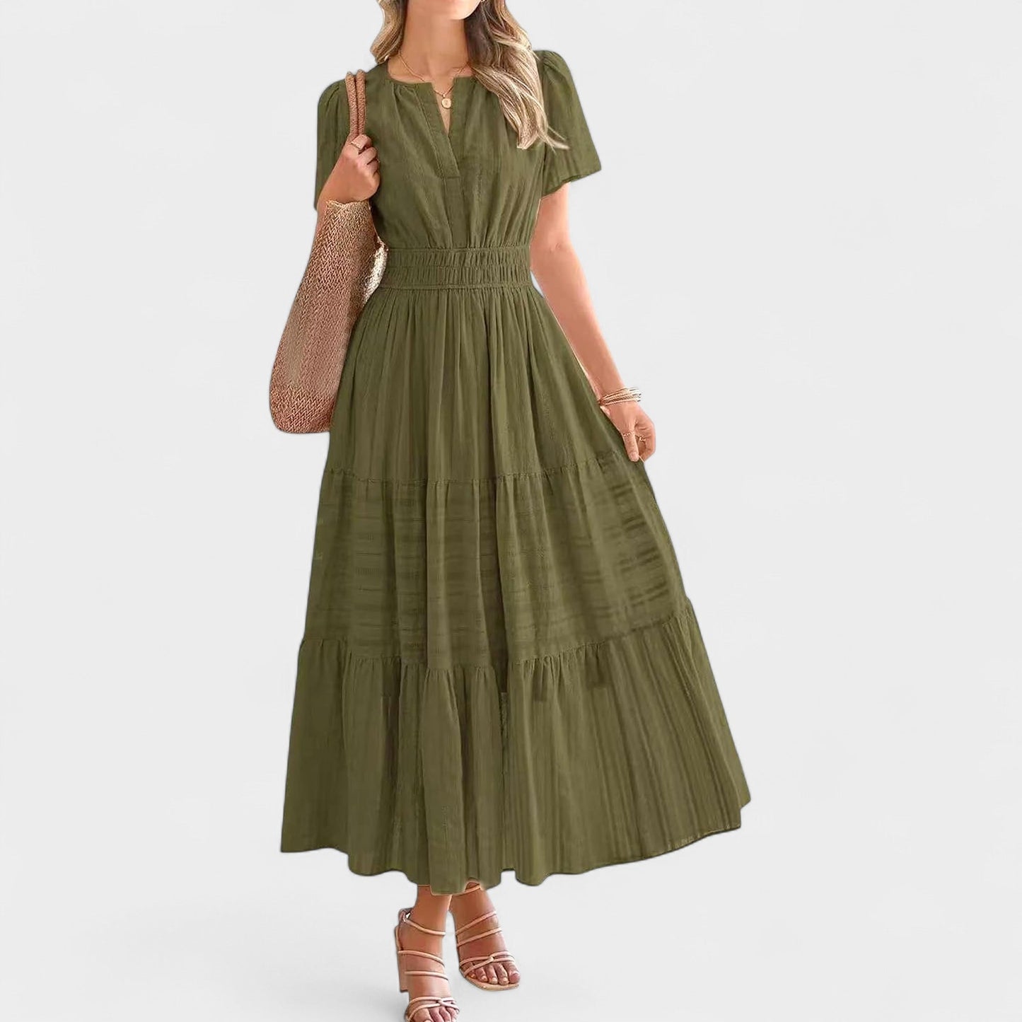 Isla | Tiered V-Neck Maxi Dress