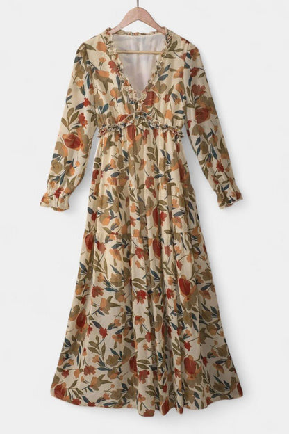 Keti | Long-Sleeve Floral Maxi Dress
