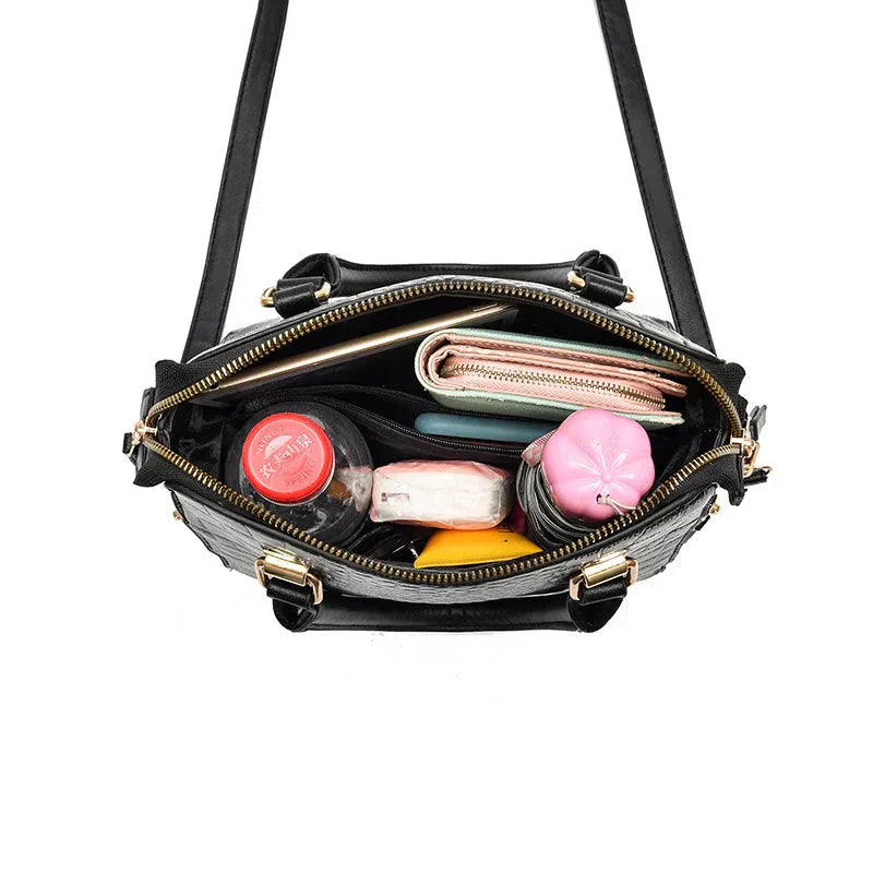 Sienna® Handtasche mit Krokodil-Prägung aus Leder