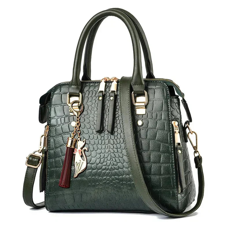 Sienna® Handtasche mit Krokodil-Prägung aus Leder