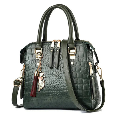 Sienna® Handtasche mit Krokodil-Prägung aus Leder