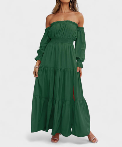 Lila | Off-Shoulder Flounce Maxi Dress