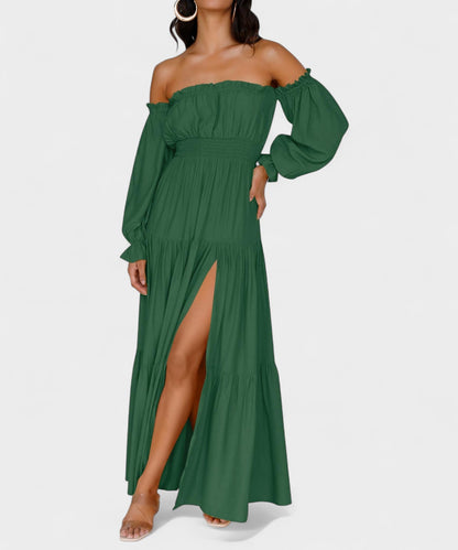 Lila | Off-Shoulder Flounce Maxi Dress