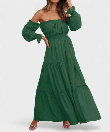 Lila | Off-Shoulder Flounce Maxi Dress