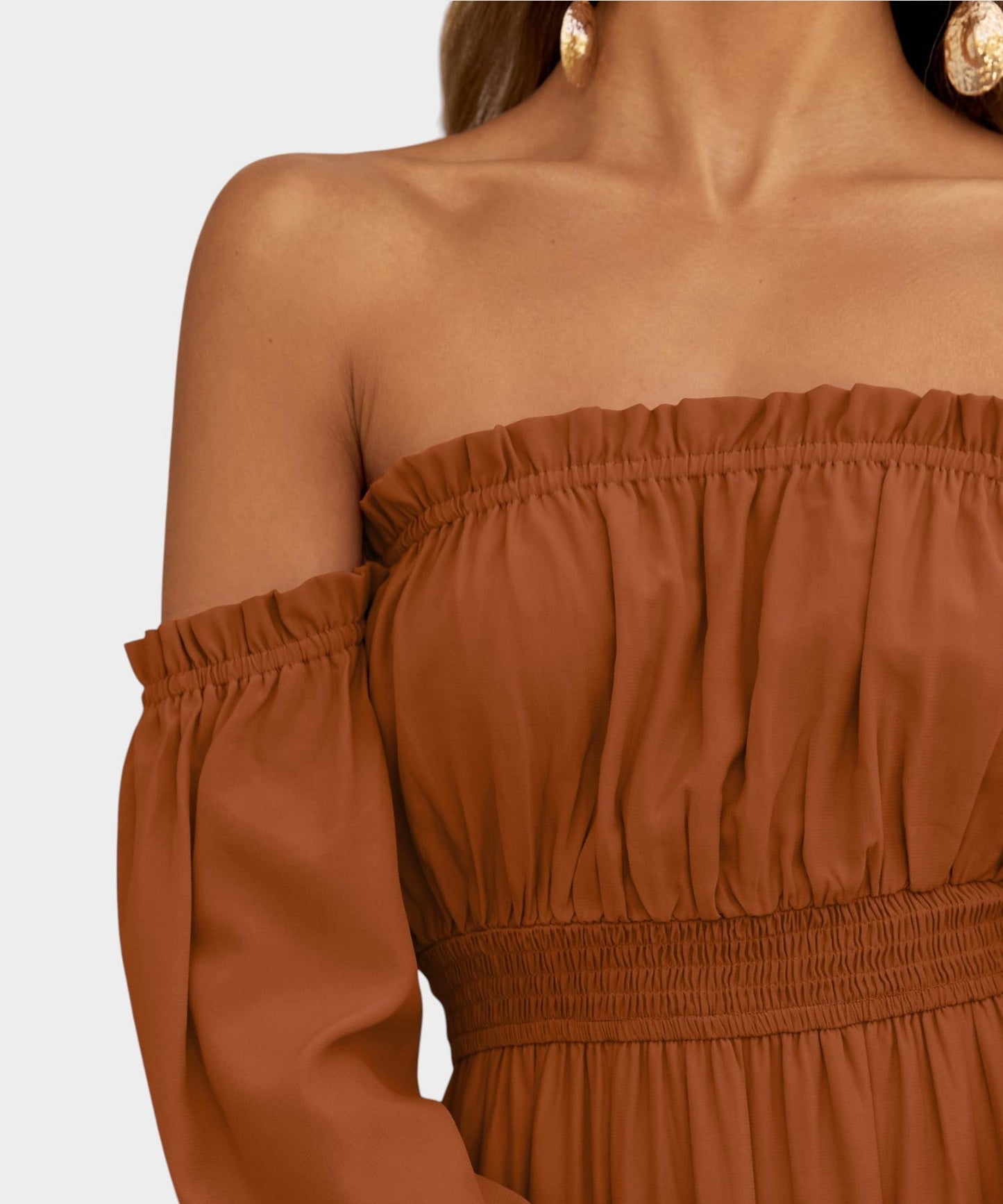 Lila | Off-Shoulder Flounce Maxi Dress