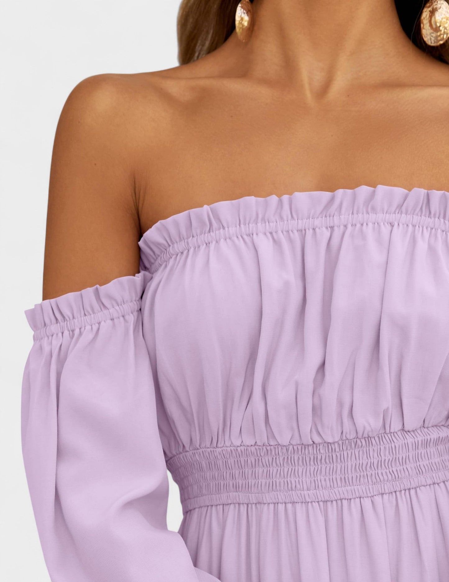 Lila | Off-Shoulder Flounce Maxi Dress