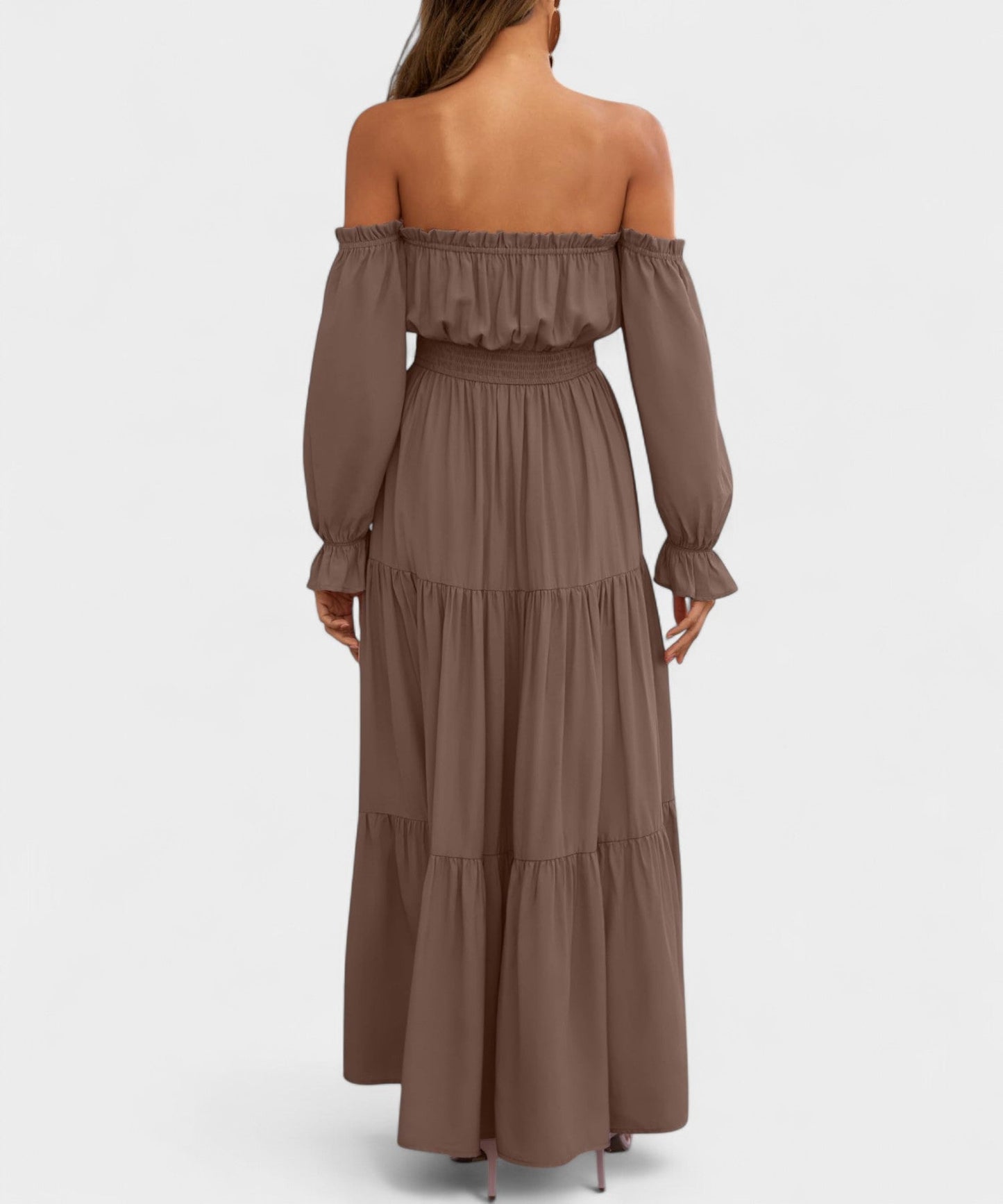 Lila | Off-Shoulder Flounce Maxi Dress
